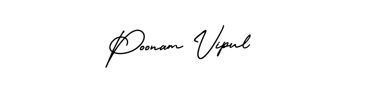 How to make Poonam Vipul signature? AmerikaSignatureDemo-Regular is a professional autograph style. Create handwritten signature for Poonam Vipul name. Poonam Vipul signature style 3 images and pictures png