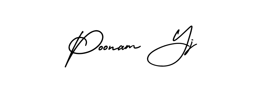 This is the best signature style for the Poonam Yj name. Also you like these signature font (AmerikaSignatureDemo-Regular). Mix name signature. Poonam Yj signature style 3 images and pictures png