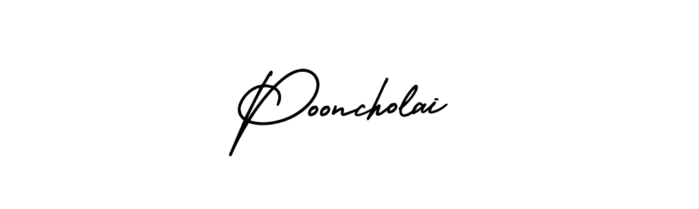 How to make Pooncholai signature? AmerikaSignatureDemo-Regular is a professional autograph style. Create handwritten signature for Pooncholai name. Pooncholai signature style 3 images and pictures png