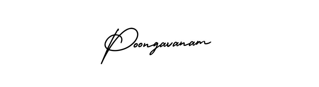 How to make Poongavanam name signature. Use AmerikaSignatureDemo-Regular style for creating short signs online. This is the latest handwritten sign. Poongavanam signature style 3 images and pictures png