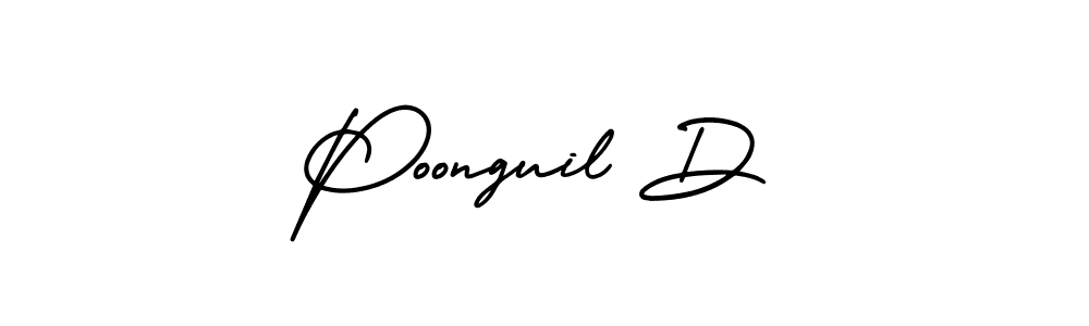 It looks lik you need a new signature style for name Poonguil D. Design unique handwritten (AmerikaSignatureDemo-Regular) signature with our free signature maker in just a few clicks. Poonguil D signature style 3 images and pictures png