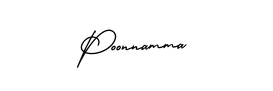Poonnamma stylish signature style. Best Handwritten Sign (AmerikaSignatureDemo-Regular) for my name. Handwritten Signature Collection Ideas for my name Poonnamma. Poonnamma signature style 3 images and pictures png
