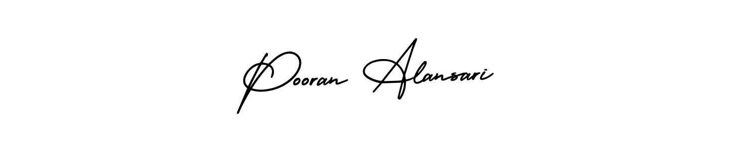 Pooran Alansari stylish signature style. Best Handwritten Sign (AmerikaSignatureDemo-Regular) for my name. Handwritten Signature Collection Ideas for my name Pooran Alansari. Pooran Alansari signature style 3 images and pictures png