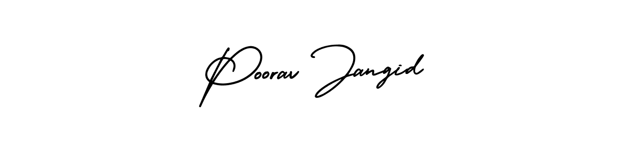 How to make Poorav Jangid signature? AmerikaSignatureDemo-Regular is a professional autograph style. Create handwritten signature for Poorav Jangid name. Poorav Jangid signature style 3 images and pictures png