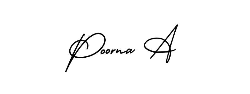 How to make Poorna A signature? AmerikaSignatureDemo-Regular is a professional autograph style. Create handwritten signature for Poorna A name. Poorna A signature style 3 images and pictures png