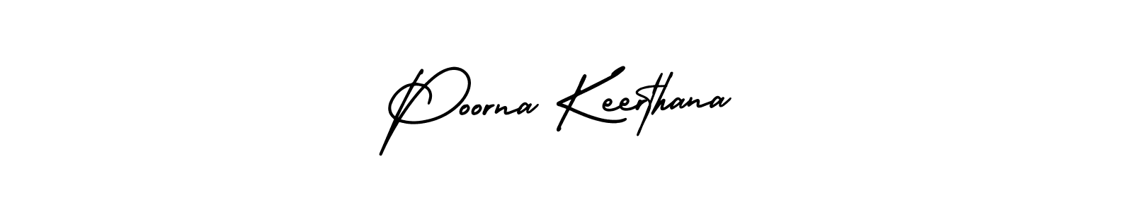 It looks lik you need a new signature style for name Poorna Keerthana. Design unique handwritten (AmerikaSignatureDemo-Regular) signature with our free signature maker in just a few clicks. Poorna Keerthana signature style 3 images and pictures png