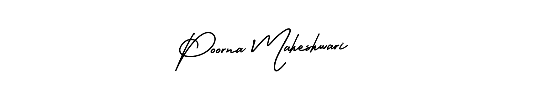 How to make Poorna Maheshwari name signature. Use AmerikaSignatureDemo-Regular style for creating short signs online. This is the latest handwritten sign. Poorna Maheshwari signature style 3 images and pictures png