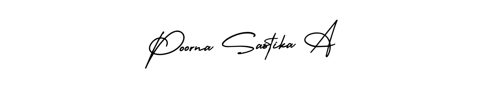 How to make Poorna Sastika A name signature. Use AmerikaSignatureDemo-Regular style for creating short signs online. This is the latest handwritten sign. Poorna Sastika A signature style 3 images and pictures png