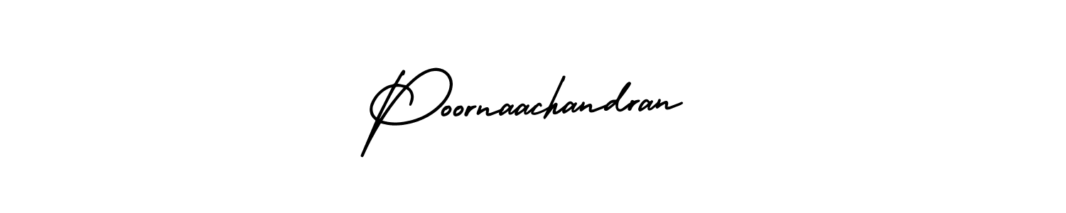 Poornaachandran stylish signature style. Best Handwritten Sign (AmerikaSignatureDemo-Regular) for my name. Handwritten Signature Collection Ideas for my name Poornaachandran. Poornaachandran signature style 3 images and pictures png