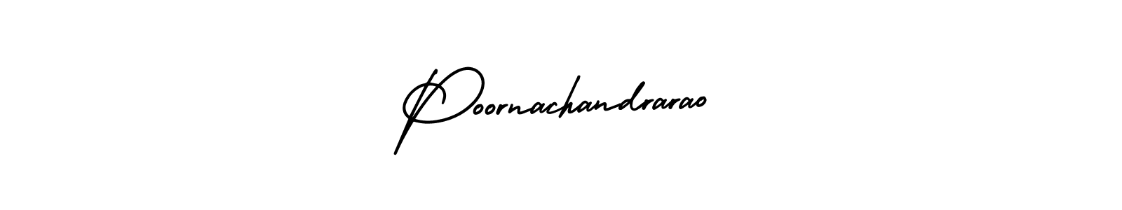 How to make Poornachandrarao name signature. Use AmerikaSignatureDemo-Regular style for creating short signs online. This is the latest handwritten sign. Poornachandrarao signature style 3 images and pictures png