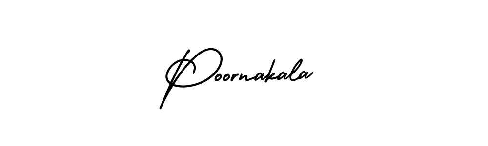 How to make Poornakala name signature. Use AmerikaSignatureDemo-Regular style for creating short signs online. This is the latest handwritten sign. Poornakala signature style 3 images and pictures png