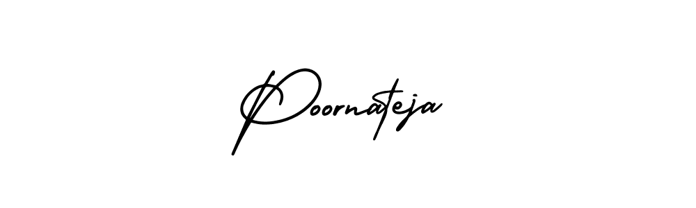 How to make Poornateja name signature. Use AmerikaSignatureDemo-Regular style for creating short signs online. This is the latest handwritten sign. Poornateja signature style 3 images and pictures png