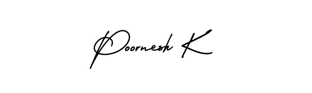 Also we have Poornesh K name is the best signature style. Create professional handwritten signature collection using AmerikaSignatureDemo-Regular autograph style. Poornesh K signature style 3 images and pictures png