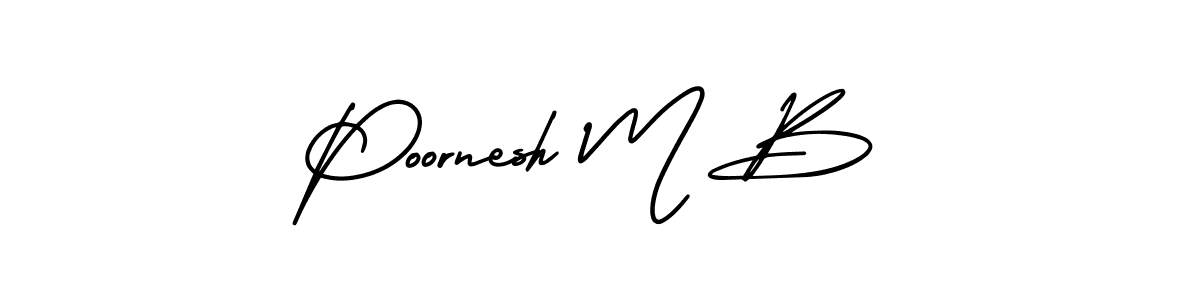 Create a beautiful signature design for name Poornesh M B. With this signature (AmerikaSignatureDemo-Regular) fonts, you can make a handwritten signature for free. Poornesh M B signature style 3 images and pictures png
