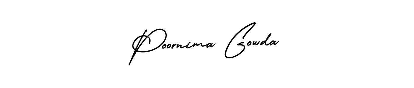 It looks lik you need a new signature style for name Poornima Gowda. Design unique handwritten (AmerikaSignatureDemo-Regular) signature with our free signature maker in just a few clicks. Poornima Gowda signature style 3 images and pictures png