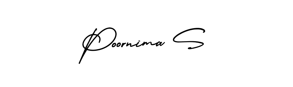 if you are searching for the best signature style for your name Poornima S. so please give up your signature search. here we have designed multiple signature styles  using AmerikaSignatureDemo-Regular. Poornima S signature style 3 images and pictures png