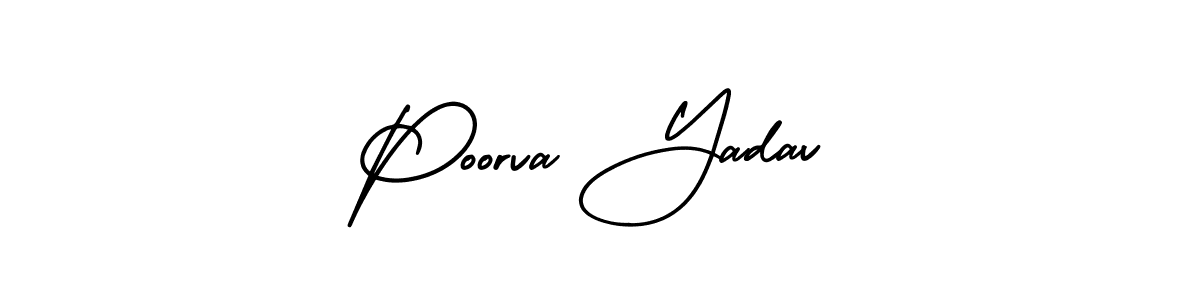 How to make Poorva Yadav name signature. Use AmerikaSignatureDemo-Regular style for creating short signs online. This is the latest handwritten sign. Poorva Yadav signature style 3 images and pictures png