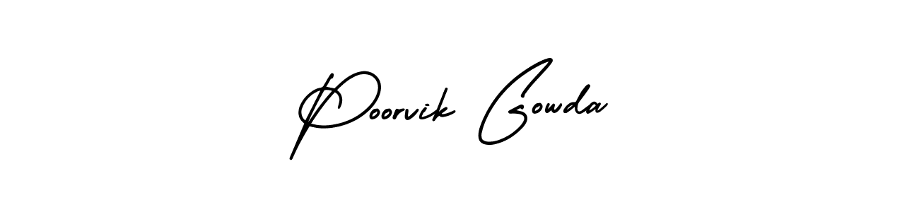 if you are searching for the best signature style for your name Poorvik Gowda. so please give up your signature search. here we have designed multiple signature styles  using AmerikaSignatureDemo-Regular. Poorvik Gowda signature style 3 images and pictures png