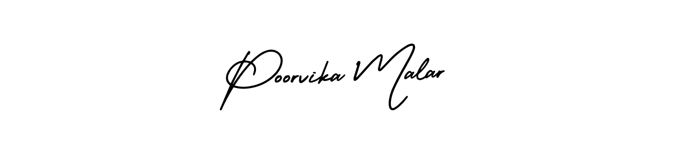 Make a beautiful signature design for name Poorvika Malar. Use this online signature maker to create a handwritten signature for free. Poorvika Malar signature style 3 images and pictures png