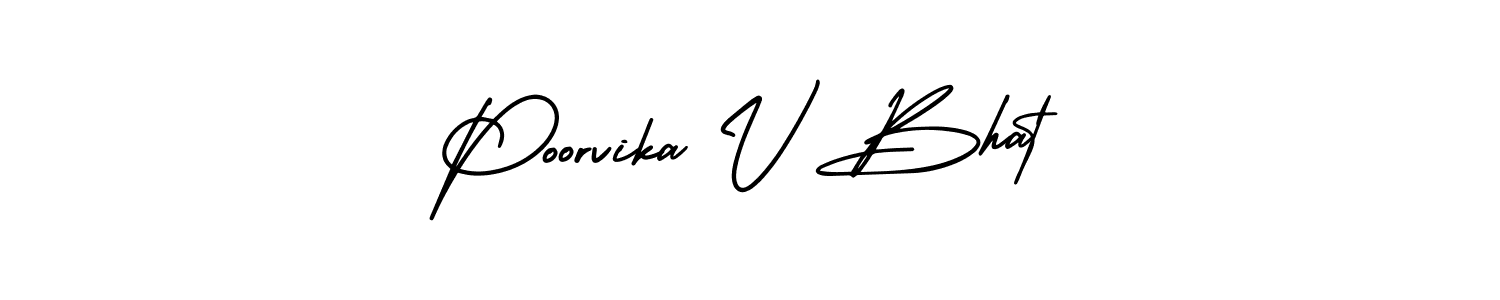 Check out images of Autograph of Poorvika V Bhat name. Actor Poorvika V Bhat Signature Style. AmerikaSignatureDemo-Regular is a professional sign style online. Poorvika V Bhat signature style 3 images and pictures png