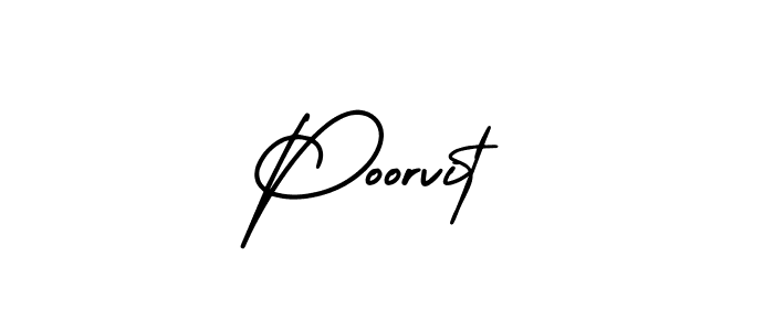 Make a beautiful signature design for name Poorvit. With this signature (AmerikaSignatureDemo-Regular) style, you can create a handwritten signature for free. Poorvit signature style 3 images and pictures png