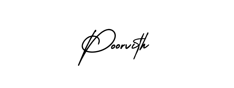 Make a short Poorvith signature style. Manage your documents anywhere anytime using AmerikaSignatureDemo-Regular. Create and add eSignatures, submit forms, share and send files easily. Poorvith signature style 3 images and pictures png