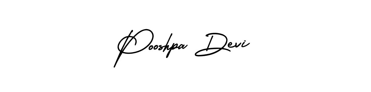 You should practise on your own different ways (AmerikaSignatureDemo-Regular) to write your name (Pooshpa Devi) in signature. don't let someone else do it for you. Pooshpa Devi signature style 3 images and pictures png