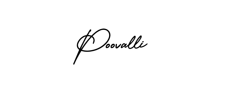 How to make Poovalli signature? AmerikaSignatureDemo-Regular is a professional autograph style. Create handwritten signature for Poovalli name. Poovalli signature style 3 images and pictures png