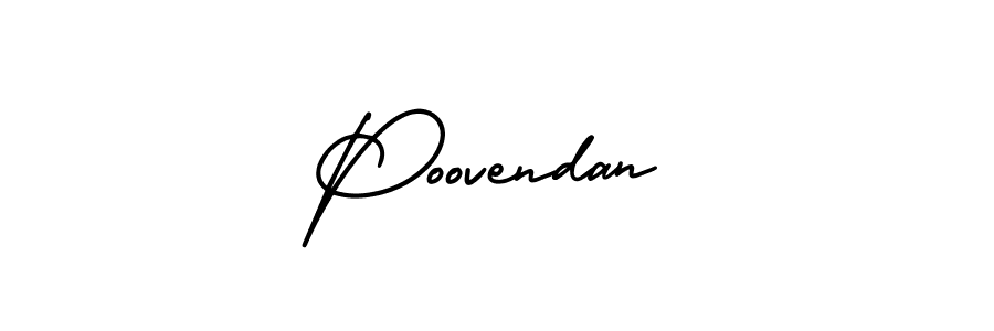 Poovendan stylish signature style. Best Handwritten Sign (AmerikaSignatureDemo-Regular) for my name. Handwritten Signature Collection Ideas for my name Poovendan. Poovendan signature style 3 images and pictures png