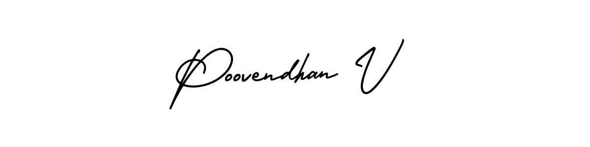 Make a beautiful signature design for name Poovendhan V. Use this online signature maker to create a handwritten signature for free. Poovendhan V signature style 3 images and pictures png