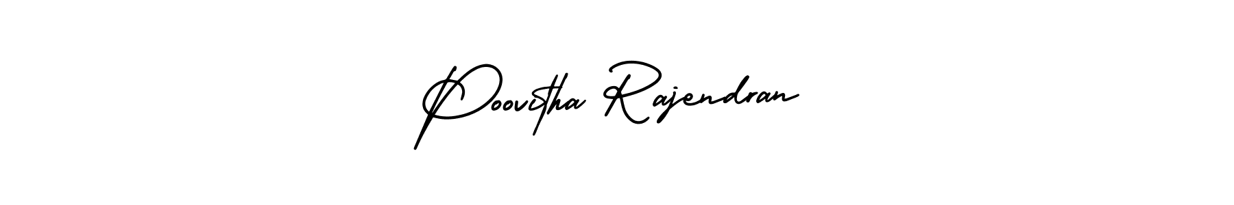 How to make Poovitha Rajendran name signature. Use AmerikaSignatureDemo-Regular style for creating short signs online. This is the latest handwritten sign. Poovitha Rajendran signature style 3 images and pictures png