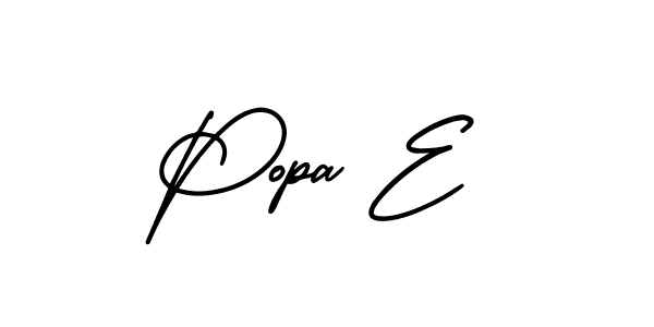 Make a beautiful signature design for name Popa E. With this signature (AmerikaSignatureDemo-Regular) style, you can create a handwritten signature for free. Popa E signature style 3 images and pictures png