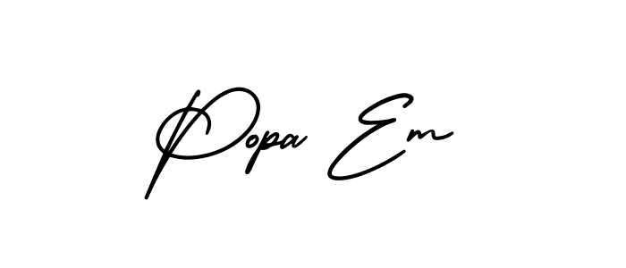 Make a beautiful signature design for name Popa Em. With this signature (AmerikaSignatureDemo-Regular) style, you can create a handwritten signature for free. Popa Em signature style 3 images and pictures png