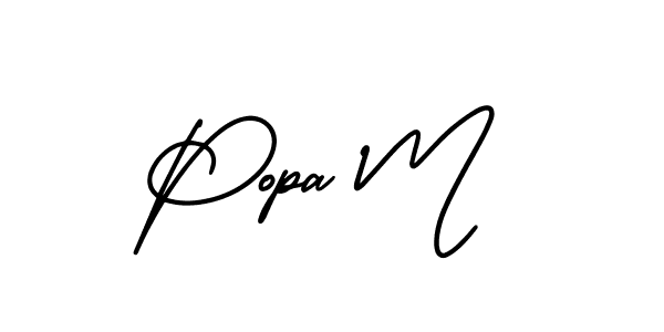 How to make Popa M signature? AmerikaSignatureDemo-Regular is a professional autograph style. Create handwritten signature for Popa M name. Popa M signature style 3 images and pictures png