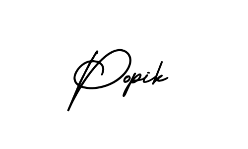 The best way (AmerikaSignatureDemo-Regular) to make a short signature is to pick only two or three words in your name. The name Popik include a total of six letters. For converting this name. Popik signature style 3 images and pictures png