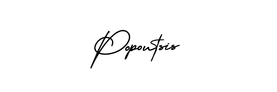 The best way (AmerikaSignatureDemo-Regular) to make a short signature is to pick only two or three words in your name. The name Popoutsis include a total of six letters. For converting this name. Popoutsis signature style 3 images and pictures png
