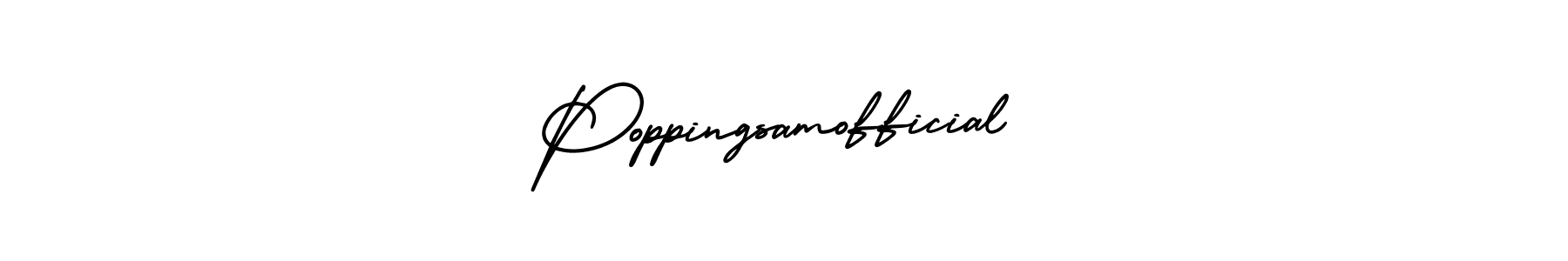 if you are searching for the best signature style for your name Poppingsamofficial. so please give up your signature search. here we have designed multiple signature styles  using AmerikaSignatureDemo-Regular. Poppingsamofficial signature style 3 images and pictures png