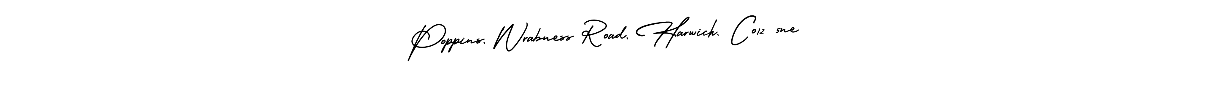 It looks lik you need a new signature style for name Poppins, Wrabness Road, Harwich, Co12 5ne. Design unique handwritten (AmerikaSignatureDemo-Regular) signature with our free signature maker in just a few clicks. Poppins, Wrabness Road, Harwich, Co12 5ne signature style 3 images and pictures png