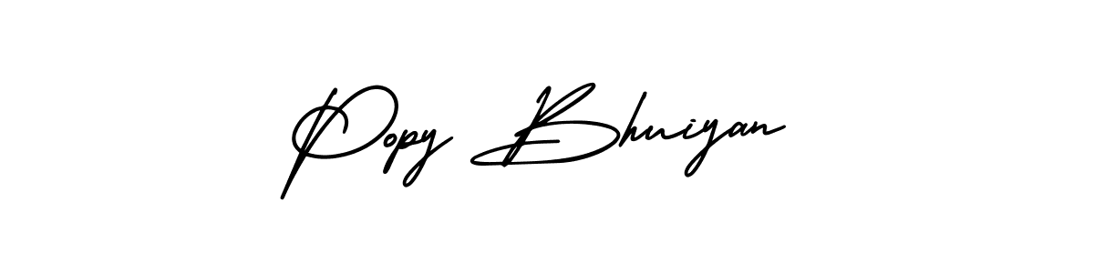 It looks lik you need a new signature style for name Popy Bhuiyan. Design unique handwritten (AmerikaSignatureDemo-Regular) signature with our free signature maker in just a few clicks. Popy Bhuiyan signature style 3 images and pictures png