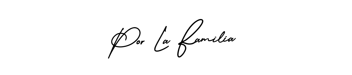 How to make Por La Familia signature? AmerikaSignatureDemo-Regular is a professional autograph style. Create handwritten signature for Por La Familia name. Por La Familia signature style 3 images and pictures png