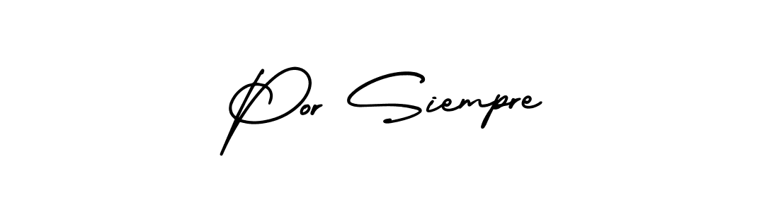 The best way (AmerikaSignatureDemo-Regular) to make a short signature is to pick only two or three words in your name. The name Por Siempre include a total of six letters. For converting this name. Por Siempre signature style 3 images and pictures png
