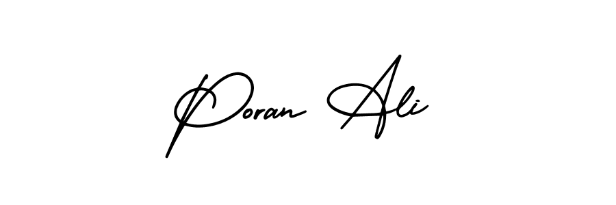 if you are searching for the best signature style for your name Poran Ali. so please give up your signature search. here we have designed multiple signature styles  using AmerikaSignatureDemo-Regular. Poran Ali signature style 3 images and pictures png