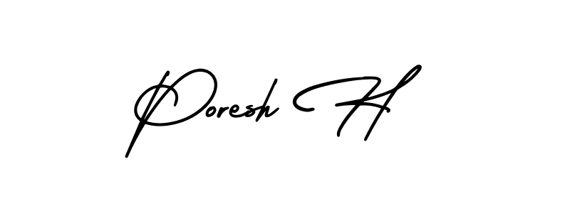 Make a beautiful signature design for name Poresh H. With this signature (AmerikaSignatureDemo-Regular) style, you can create a handwritten signature for free. Poresh H signature style 3 images and pictures png