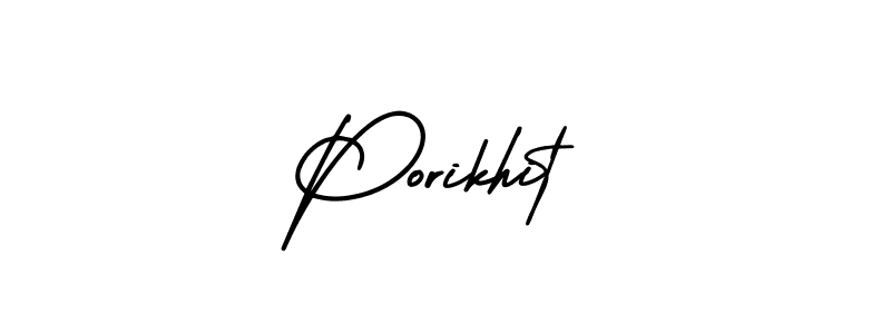 Porikhit stylish signature style. Best Handwritten Sign (AmerikaSignatureDemo-Regular) for my name. Handwritten Signature Collection Ideas for my name Porikhit. Porikhit signature style 3 images and pictures png