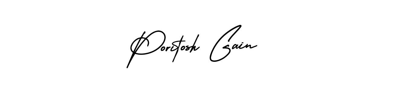 Similarly AmerikaSignatureDemo-Regular is the best handwritten signature design. Signature creator online .You can use it as an online autograph creator for name Poritosh Gain. Poritosh Gain signature style 3 images and pictures png