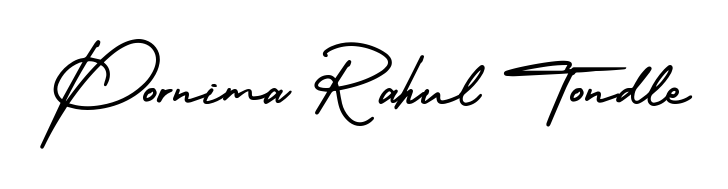 You can use this online signature creator to create a handwritten signature for the name Pornima Rahul Tondle. This is the best online autograph maker. Pornima Rahul Tondle signature style 3 images and pictures png