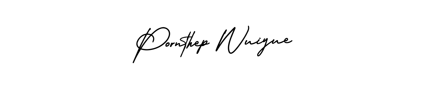 How to make Pornthep Wuiyue signature? AmerikaSignatureDemo-Regular is a professional autograph style. Create handwritten signature for Pornthep Wuiyue name. Pornthep Wuiyue signature style 3 images and pictures png