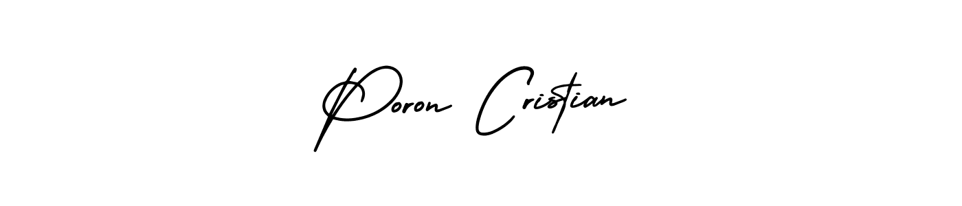 It looks lik you need a new signature style for name Poron Cristian. Design unique handwritten (AmerikaSignatureDemo-Regular) signature with our free signature maker in just a few clicks. Poron Cristian signature style 3 images and pictures png