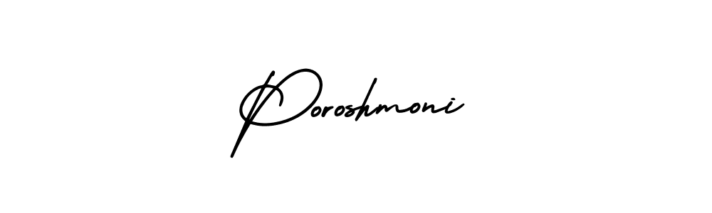Create a beautiful signature design for name Poroshmoni. With this signature (AmerikaSignatureDemo-Regular) fonts, you can make a handwritten signature for free. Poroshmoni signature style 3 images and pictures png