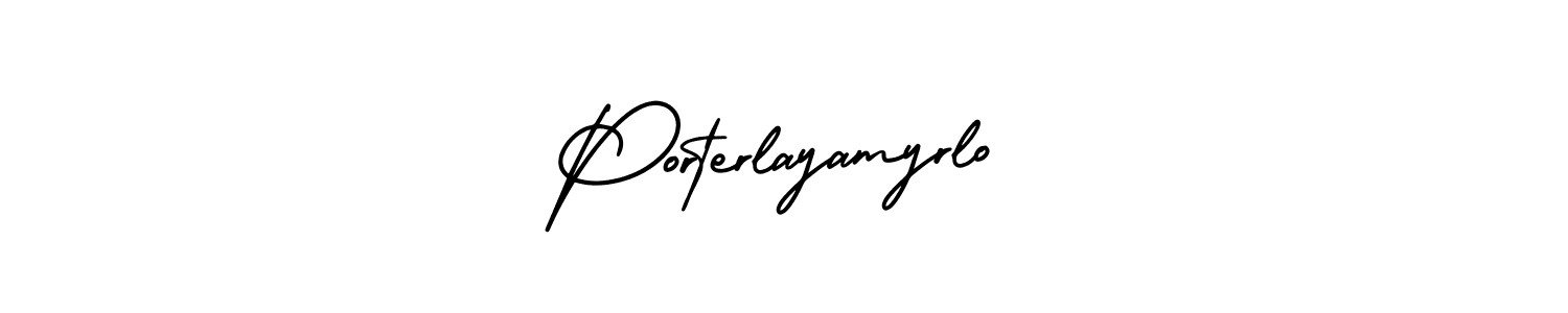 How to make Porterlayamyrlo name signature. Use AmerikaSignatureDemo-Regular style for creating short signs online. This is the latest handwritten sign. Porterlayamyrlo signature style 3 images and pictures png